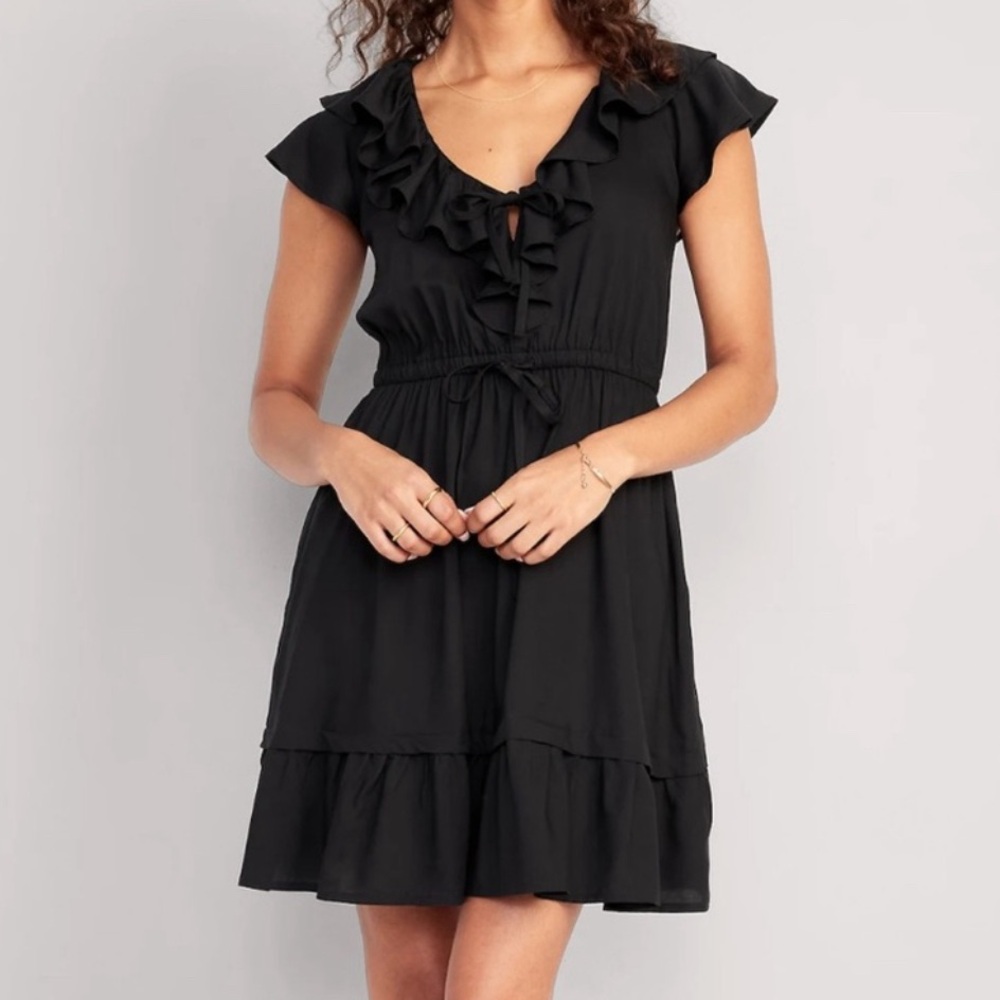 Black Old Navy Dress Ruffles